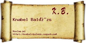 Knabel Balázs névjegykártya