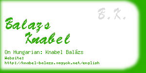 balazs knabel business card